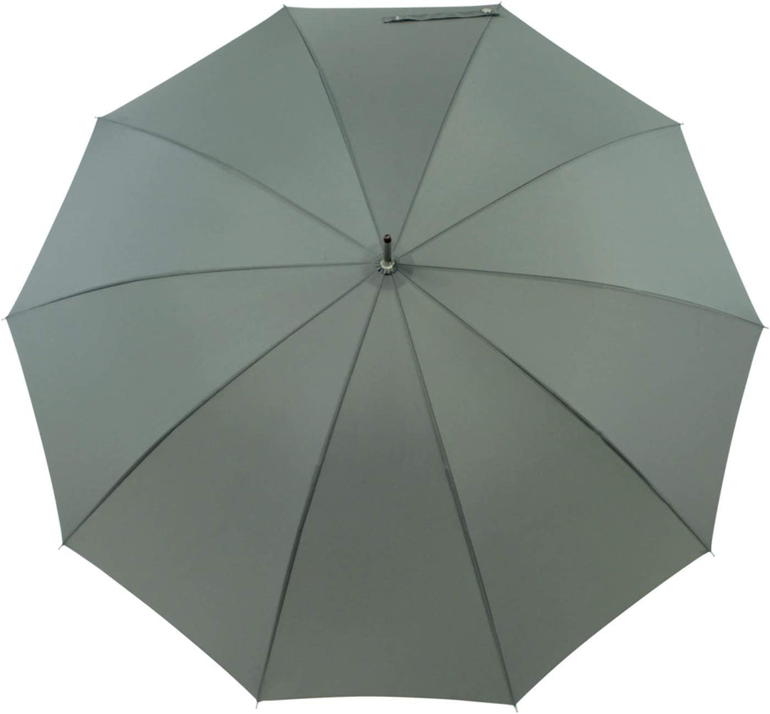 iX-brella Herren Stockschirm Automatik mit Echtholz-Rundhakengriff Grau grey, grey