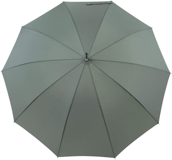 iX-brella Herren Stockschirm Automatik mit Echtholz-Rundhakengriff Grau grey, grey