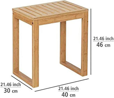 WENKO Badhocker Bambusa, nachhaltiger Hocker für Bad und Gäste-WC, Möbelstück aus hochwertigem Bambu