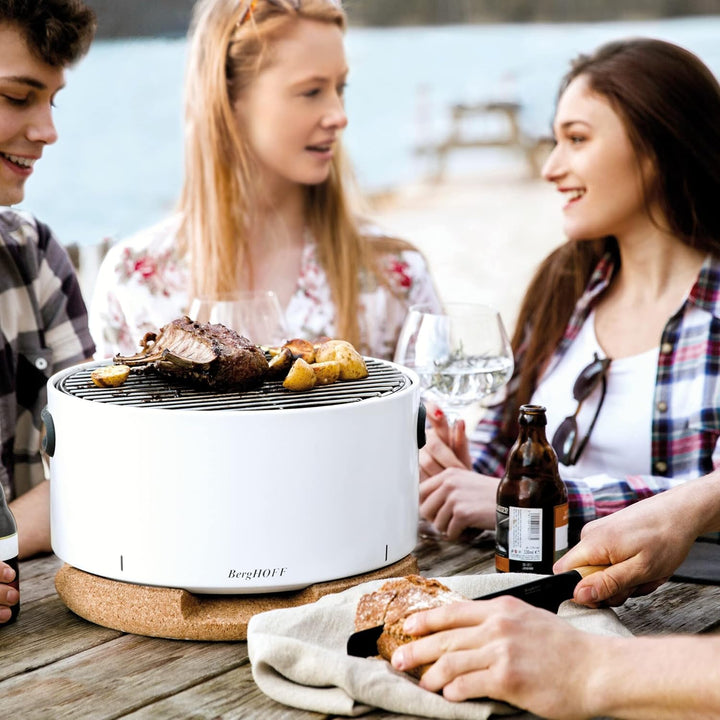 BergHoff Tischgrill Leo (Holzkohlegrill tragbar, Camping Grill inkl. Zubehör, Tragbarer Reisegrill k