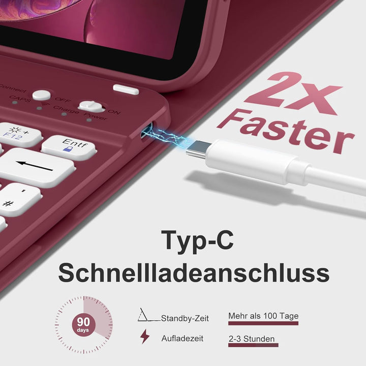 Hülle mit Tastatur für iPad Air 11 Zoll M3 2025 M2 2024/Air 5 Generation 2022 4. 2020 10,9 Zoll, Mag