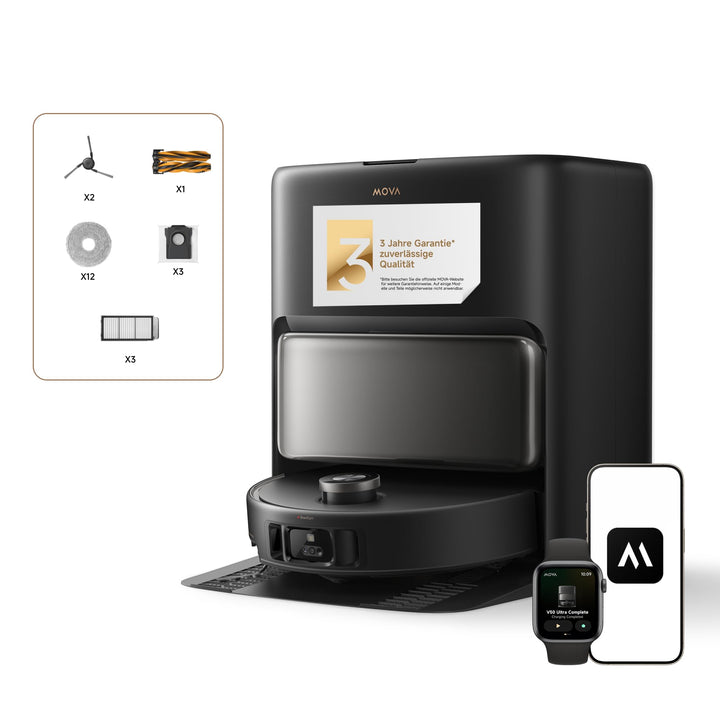 Mova V50 Ultra Complete Saugroboter mit Wischfunktion 24.000 Pa, 6cm Hindernisüberwindung, Liftable
