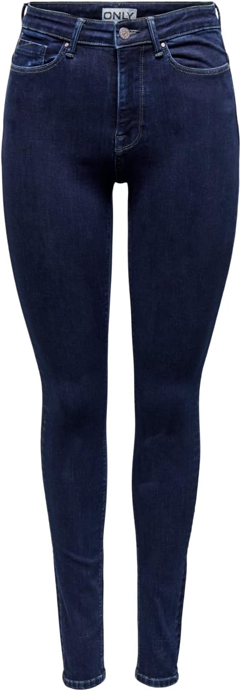 ONLY Damen Onlpaola Hw Sk DNM Tai Jeans, Dark Blue Denim