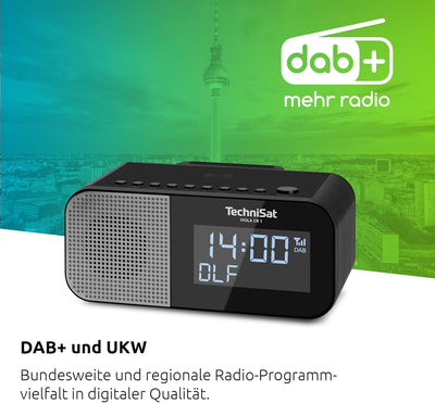 TechniSat VIOLA CR 1 – DAB+ Radiowecker mit Wireless Charging (UKW, Zwei Wecktimer, Snooze, Sleeptim