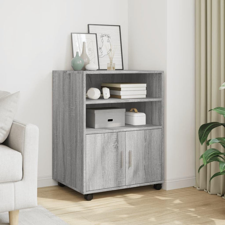 vidaXL Rollschrank Grau Sonoma 60x48x81 cm Holzwerkstoff, Grau Sonoma