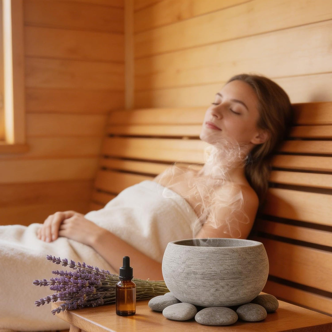 RANJIMA Sauna Aromaschale Hitzebeständig, Dekorative Saunazubehör Verdampferschale für Ätherische Öl