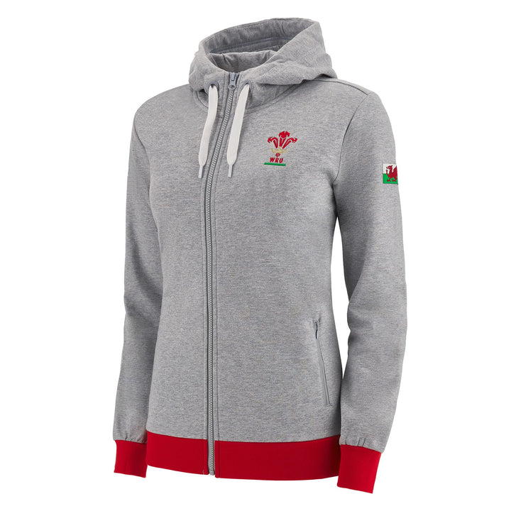 Macron Damen WRU Merch Ca Lf Female Full Zip Hoody Gry Mel T Shirt, Grau, 44 EU