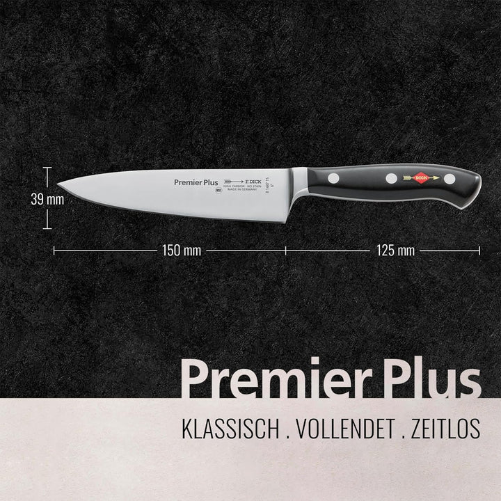 F. DICK Kochmesser, Küchenmesser, Premier Plus (Messer mit Klinge 15 cm, X50CrMoV15 Stahl, nichtrost