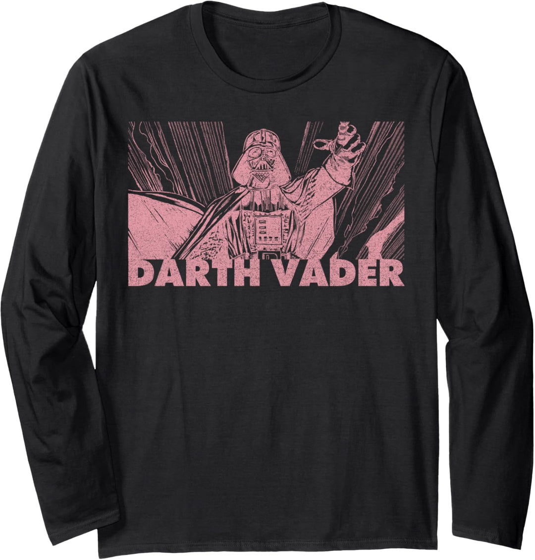 Stars Wars Darth Vader Pink Hue Stamp Langarmshirt