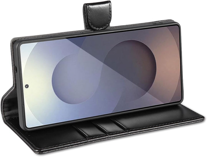 LENSUN Handyhülle für Samsung Galaxy S25 Ultra Echtleder, Hülle [Brieftasche][Standfunktion][RFID Sc