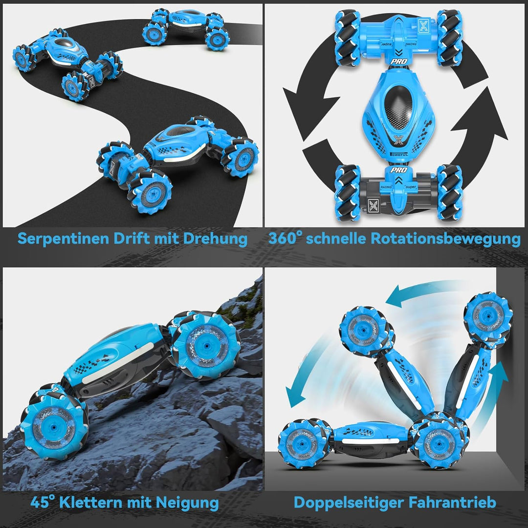 Dysaim Ferngesteuerte Auto mit Handsteuerung Ferngesteuertes Auto RC Stunt Car Drift 2,4 GHz 4WD 360