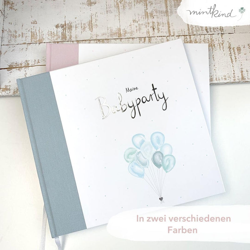 mintkind® Gästebuch "Meine Babyparty" Rosa I Babyparty Geschenk Junge & Mädchen I Baby Shower & Baby
