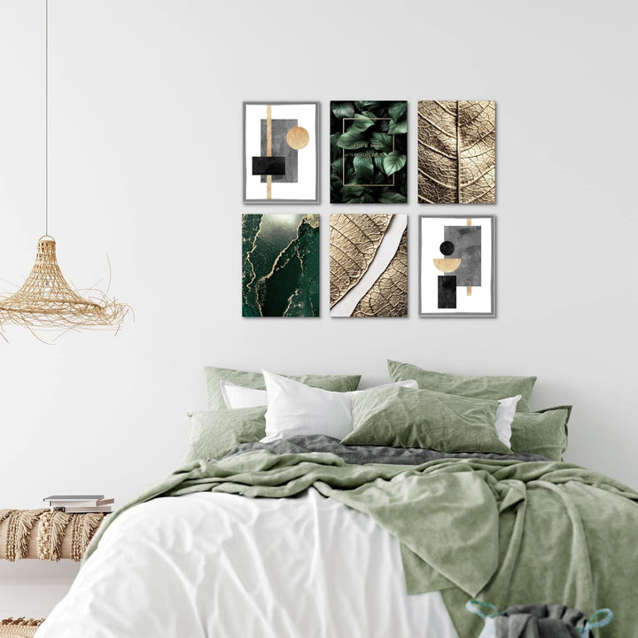 Novart Set Wandbilder - KEIN EXTRA RAMEN BENÖTIGT - Wohnzimmer Schlafzimmer - Bilder Modern Abstrakt