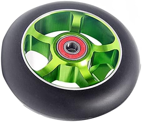 2 StüCk 100Mm Aluminium Roller mit Lagern, GrüN, für Scooter
