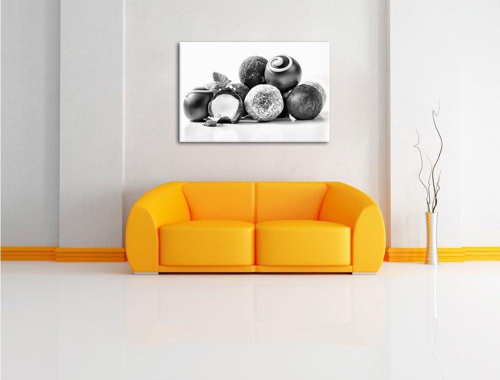 Pixxprint Schokotrüffelbällchen als Leinwandbild/Grösse: 100x70 / Wandbild/Kunstdruck/fertig bespann