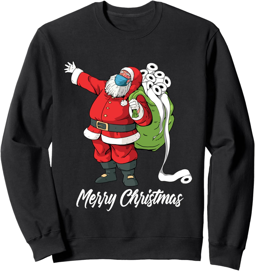 Santa with Face Mask and Toilet Paper Funny Christmas 2020 Sweatshirt