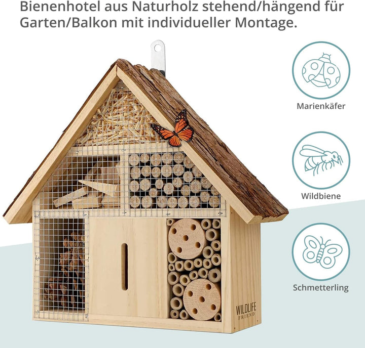 WILDLIFE FRIEND Insektenhotel - Bienenhotel-Bausatz - Bambus-Insekten-Niströhren für Wildbienen - Sc