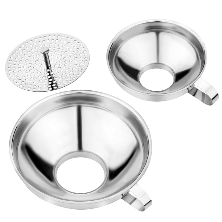 Edelstahl Einmachtrichter Set mit Sieb 3-teilig, Einfülltrichter für Weithals & Standard-Einmachgläs