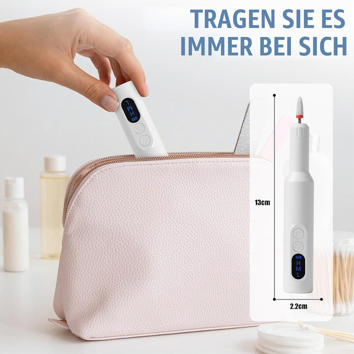 Nagelfräser Kabellos, 12 in 1 Fräser für Gelnägel, Elektrische Nagelfeile Professionell Nail Drill,