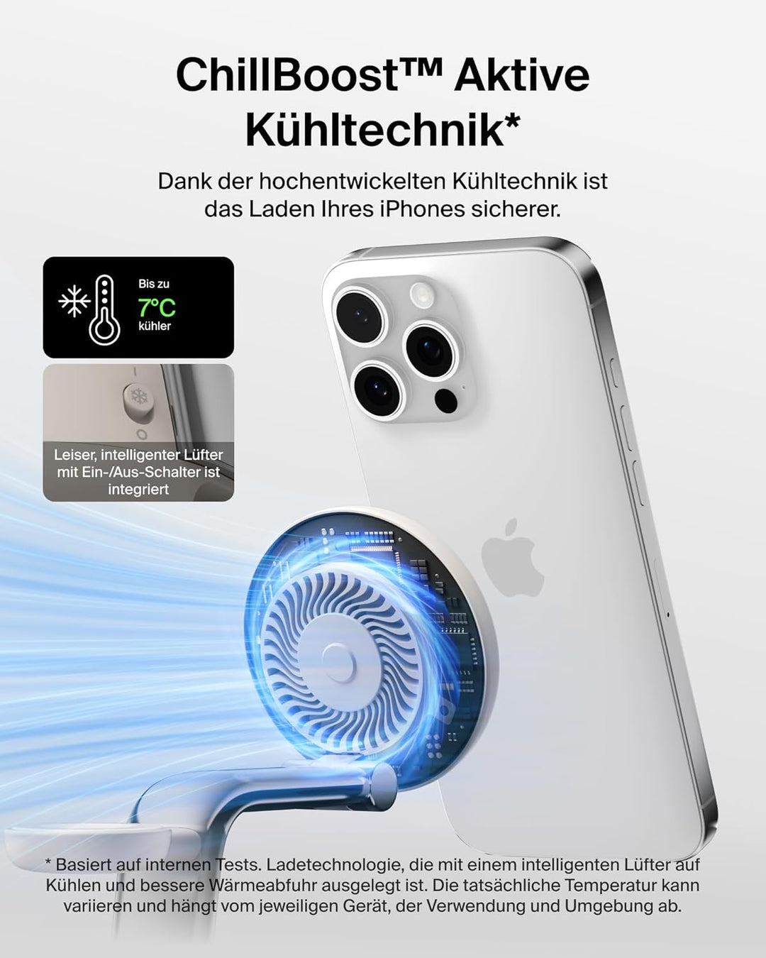 Belkin UltraCharge Pro Qi2.2 Induktive Ladestation, 25W, 3 in 1 Ladegerät MagSafe Kompatibel, Wirele
