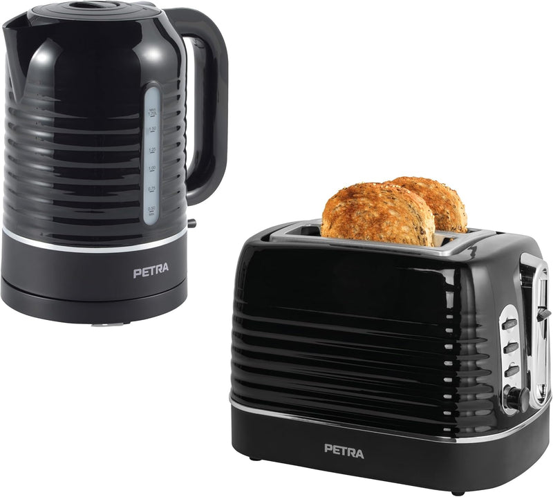 Petra Wasserkocher & Toaster-Set - mit 2 Toastfächern, 6 variable Einstellungen, Aufwärm-/Stoppfunkt