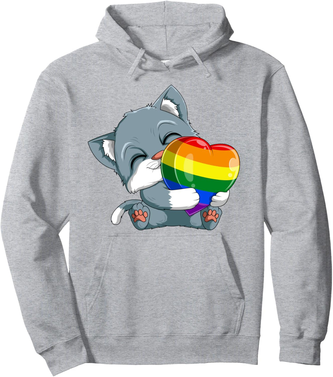LGBTQ Pride Katze Rainbow Flagge Katzen Pullover Hoodie