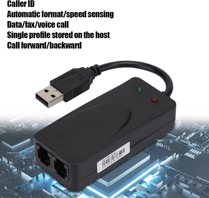 Normales DFÜ Modem, Faxmodem Dual Port USB2.0 56K Externer Modemtreiber für Win 7/Win 8/Win 10/Win X