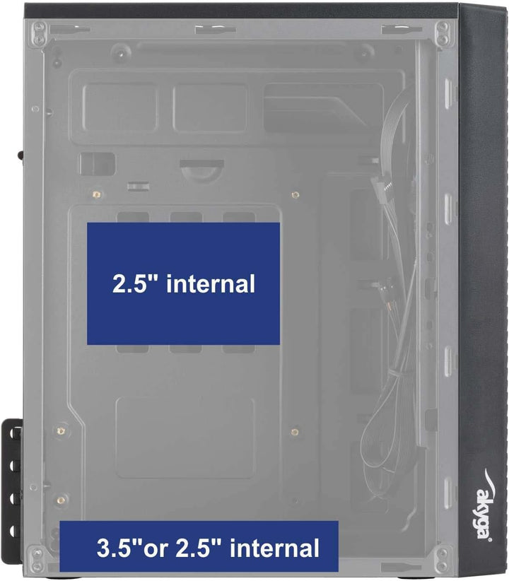 Micro ATX Akyga AK35BK Gehäuse 2X USB 2.0 schwarz ohne PSU