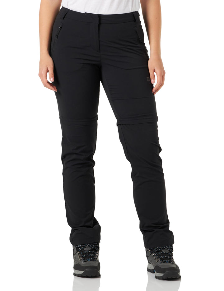 Jack Wolfskin Damen Glastal Zip Off Pants W Wanderhose 42 Schwarz, 42 Schwarz