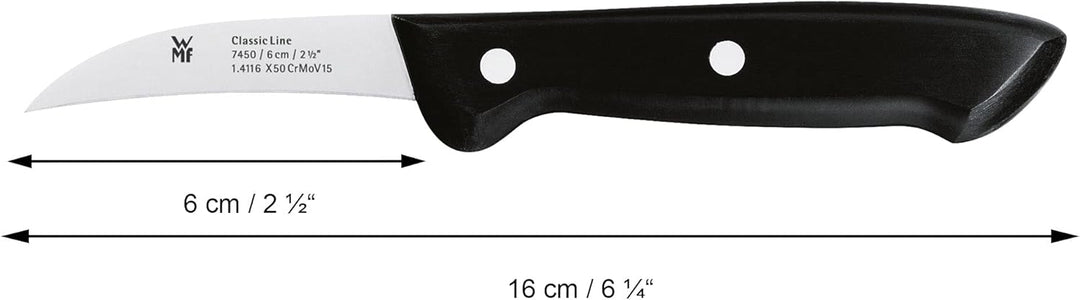 WMF Classic Line Schälmesser 16 cm, Spezialklingenstahl, Kunststoffgriff, Klinge 6 cm Single, Single