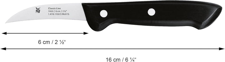 WMF Classic Line Schälmesser 16 cm, Spezialklingenstahl, Kunststoffgriff, Klinge 6 cm Single, Single