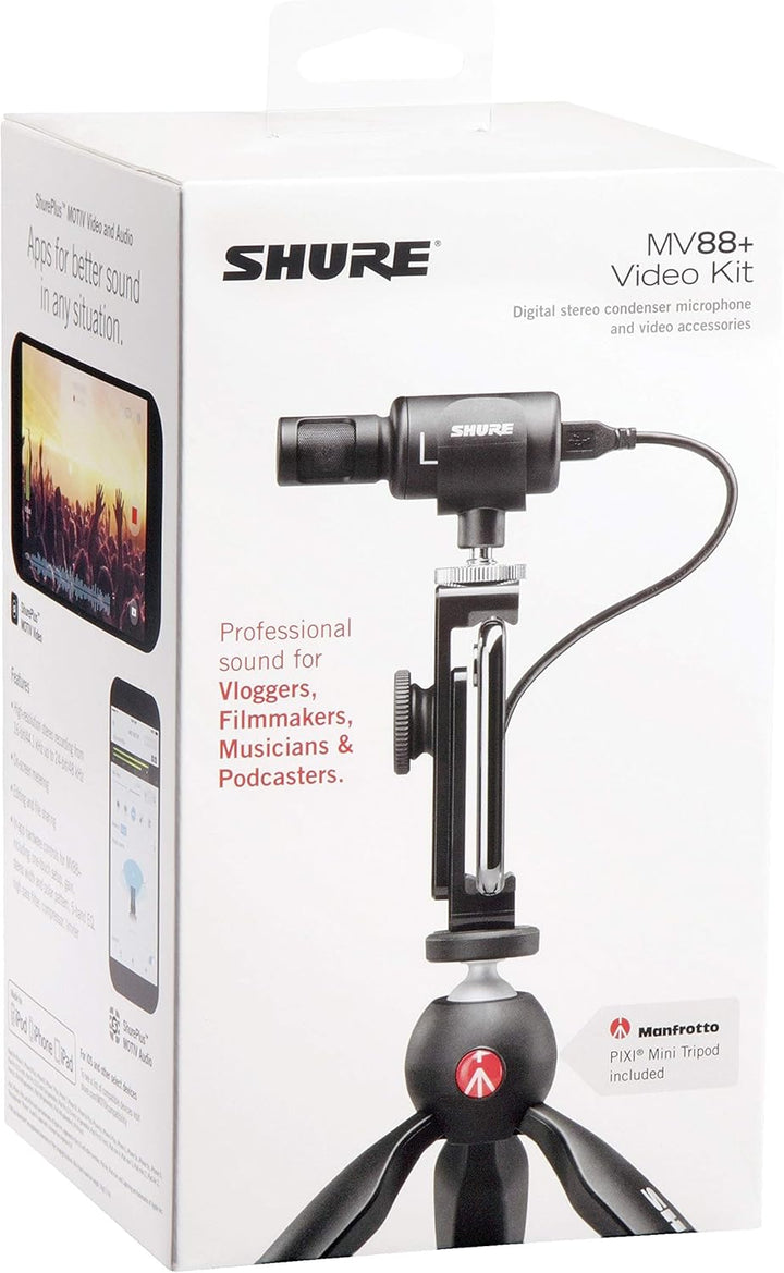 Shure Mobile Video-Recording Kit mit SE215 Ohrhörer und MV88+ Video Kit inklusive digitalem Stereo-K