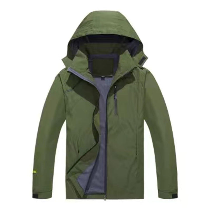 SUKUTU Herren Outdoor wasserdichte Kapuzen-Sportjacke Leichte Wanderjacke Bergjacke Softshell Herbst