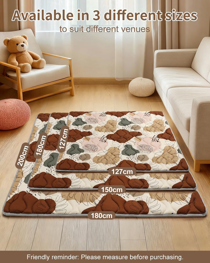 Krabbelmatte Baby Faltbar, Verdickte Krabbeldecke für Baby 127x127cm, Anti Rutsch Matte, Maschinenwa