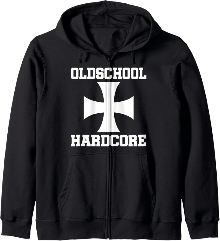 Oldschool Hardcore Eisernes Kreuz Iron Cross Biker Kapuzenjacke