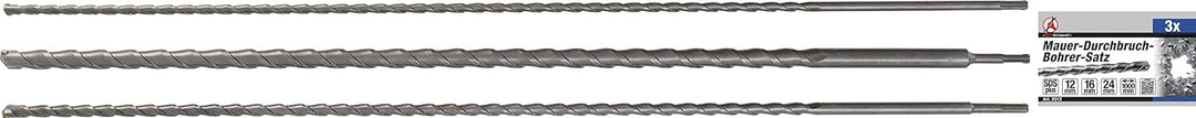 BGS Diy 2012 | Mauer-Durchbruch-Bohrer-Satz | SDS-Schaft | 12 / 16 / 24 mm | 3-tlg. 3-tlg. | 12 / 16