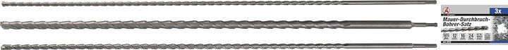 BGS Diy 2012 | Mauer-Durchbruch-Bohrer-Satz | SDS-Schaft | 12 / 16 / 24 mm | 3-tlg. 3-tlg. | 12 / 16