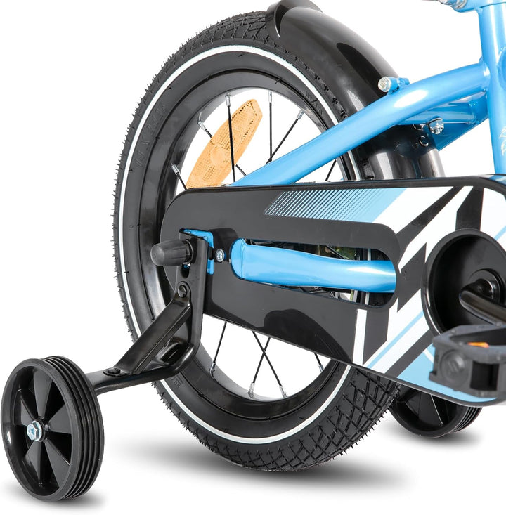 STITCH Kinderfahrrad für 3-9 Jahre Mädchen & Jungen, 14/16/18 Zoll Kinderfahrrad mit Stabilisatoren