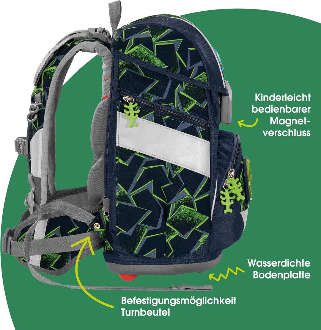 Step by Step Schulranzen-Set 2IN1 Plus „Wild T-Rex Taro“ 6-teilig, ergonomischer Tornister, höhenver