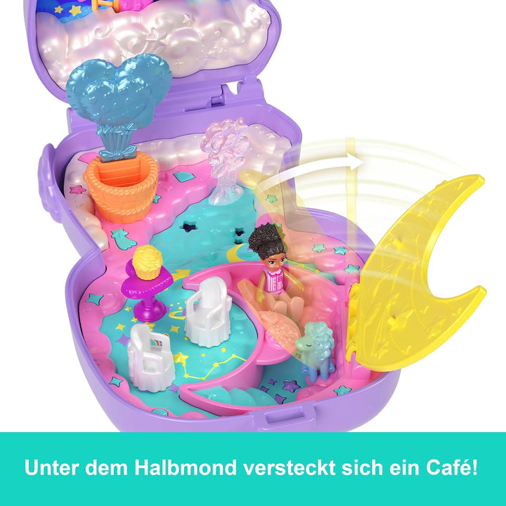 Polly Pocket Puppen und Spielset, Traumland-Schatulle in Lammform, Reisespielzeug mit 1 Minipuppe, H