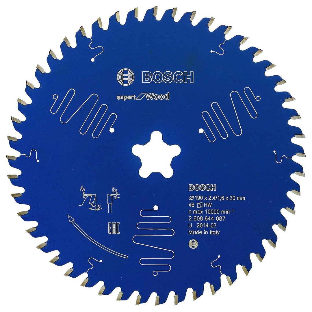 Bosch Professional 1x Kreissägeblatt Expert for Wood (Holz, Sägeblatt Ø 190 x 2,4 mm, 48 Zähne, Zube