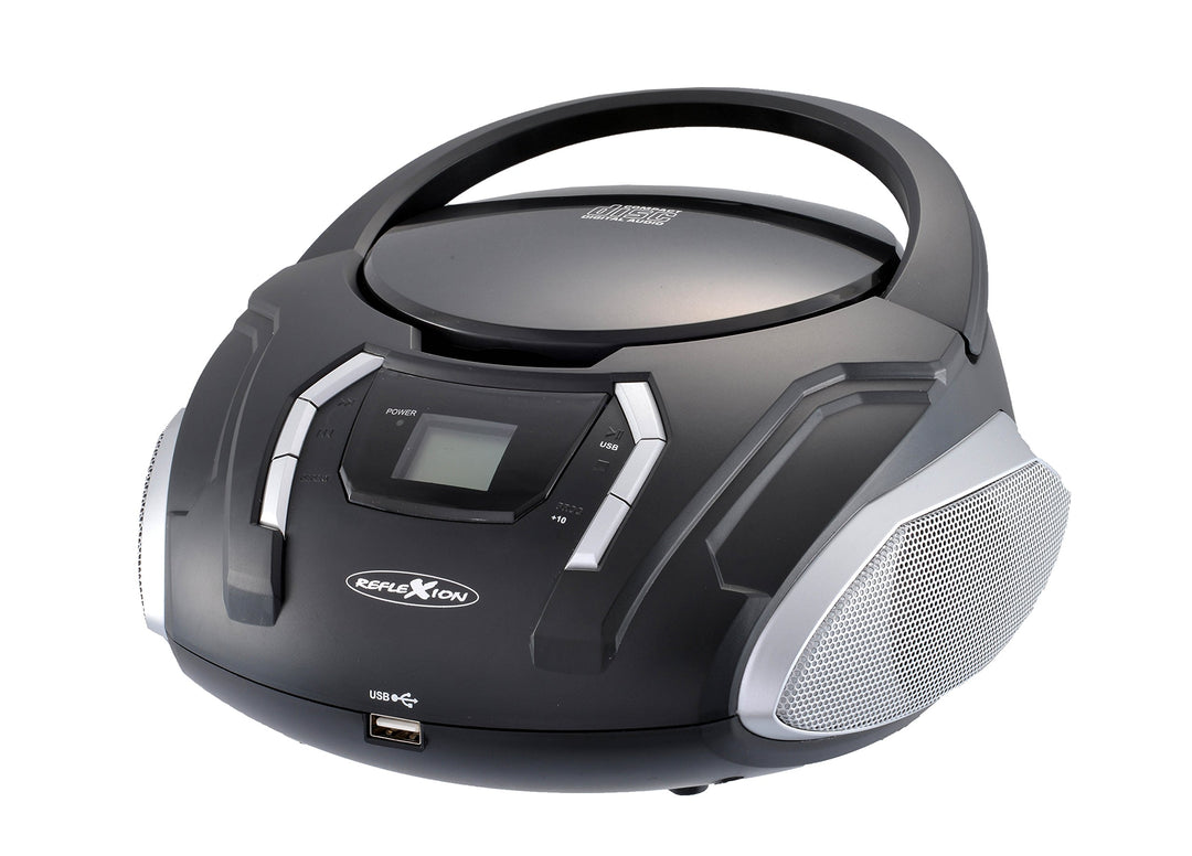 Reflexion CDR2250U BK UKW-Radio mit CD/MP3/USB/AUX-IN schwarz, Schwarz