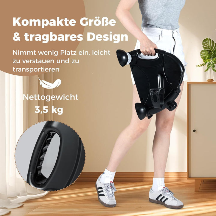 COSTWAY Pedaltrainer für Senioren, Arm und Beintrainer unter dem Schreibtisch, Heimtrainer mit verst