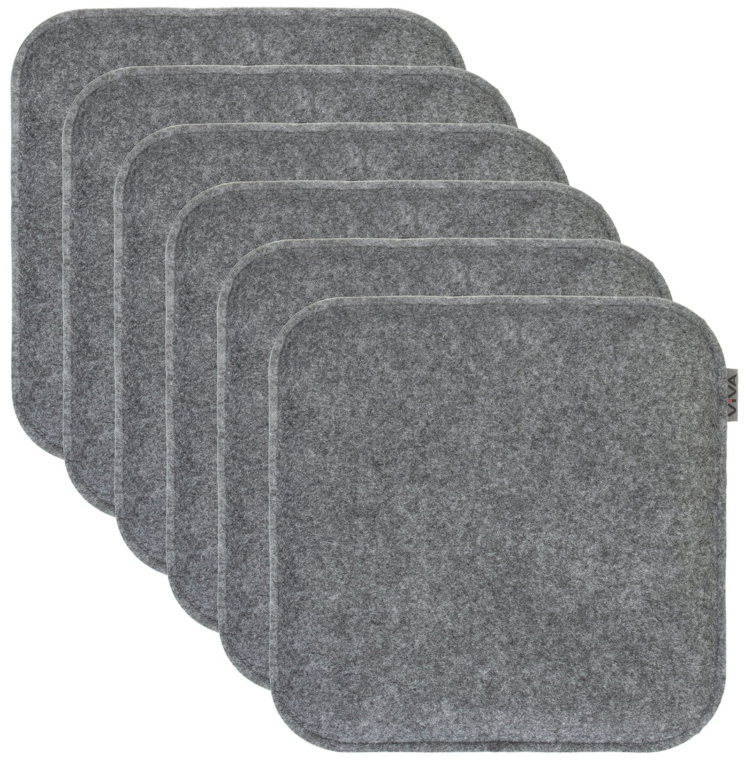 Brandsseller Sitzkissen Filz Eckig Stuhlkissen Sitzpolster Auflagen - 35 x 35 x 2 cm (6er-Vorteilspa