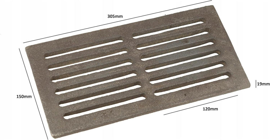 Gusseisen Kaminofen-Rost – Kleiner Ersatz-Rost 305 x 150 mm für Kamin, Küchenofen oder Holzheizung –