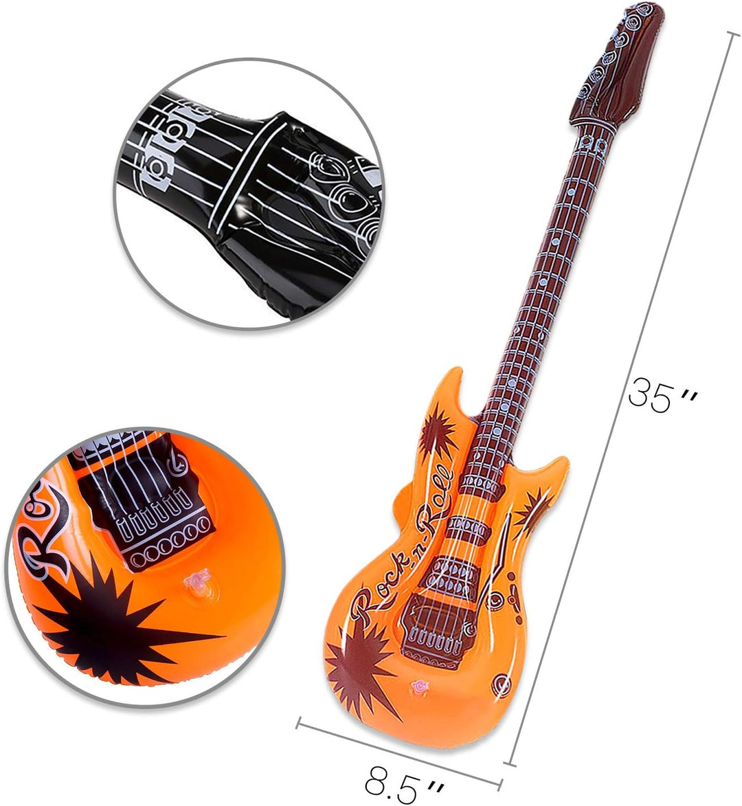 Novelty Place 12 Stück Luftgitarren Bunt Aufblasbar Gitarre Spielzeug Perfekt für Kindergeburtstage
