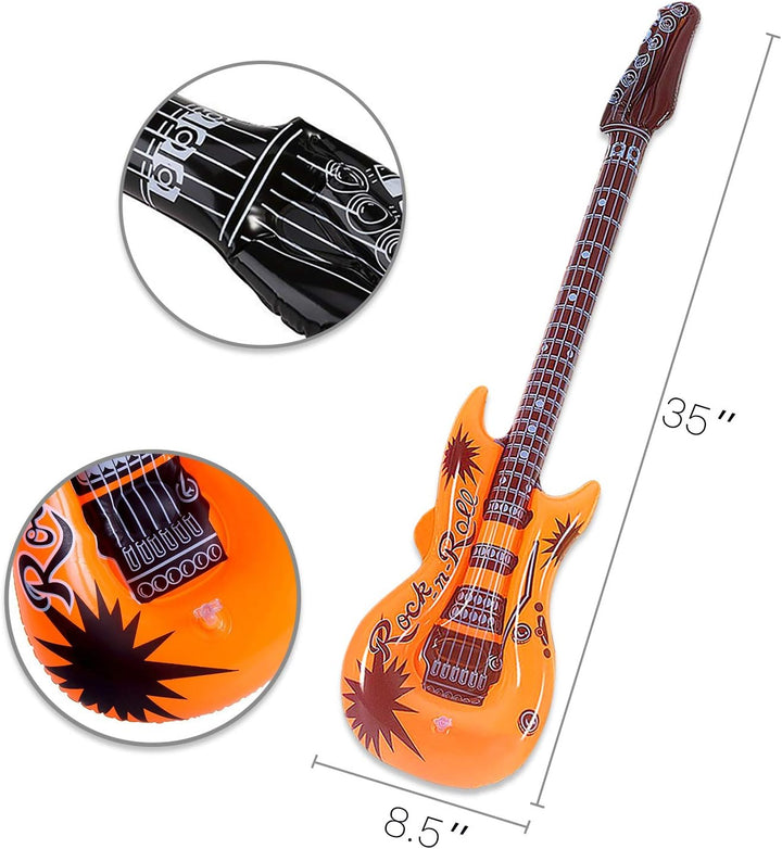 Novelty Place 12 Stück Luftgitarren Bunt Aufblasbar Gitarre Spielzeug Perfekt für Kindergeburtstage