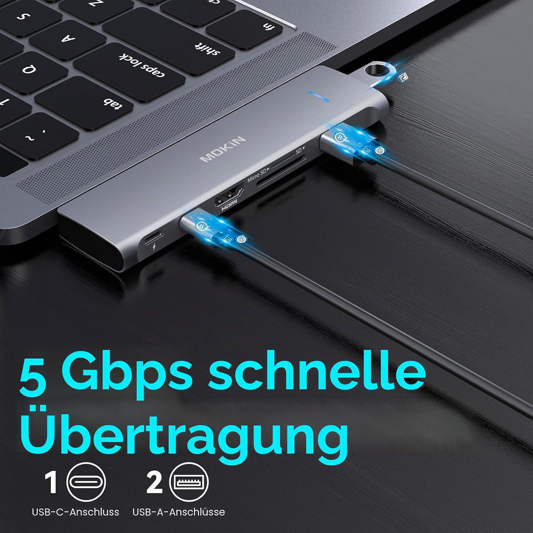 USB-C-Adapter für MacBook Pro 2020, MacBook Pro USB Adapter HDMI MacBook Pro Dongle mit 4KHDMI, 2 US