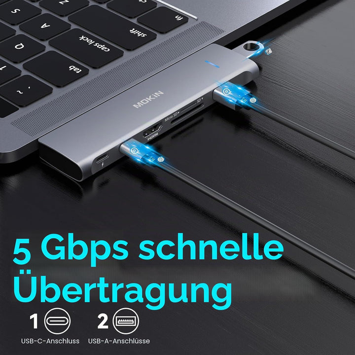 USB-C-Adapter für MacBook Pro 2020, MacBook Pro USB Adapter HDMI MacBook Pro Dongle mit 4KHDMI, 2 US