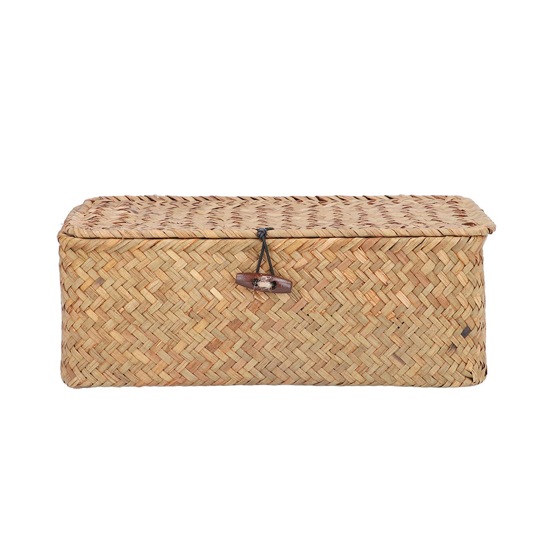 Aufbewahrungskorb aus Natürlichem Seegras, Gewebt, Rechteckig, Regal, Korb, Schreibtisch-Organizer m